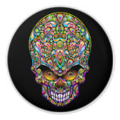 Skull Decorative Psychedelic Art Design Doormat Keramikknauf (Vorderseite)