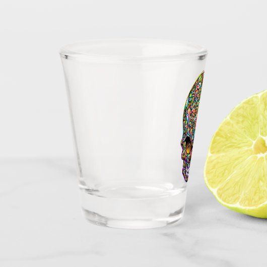 Skull Decorative Psychedelic Art Design Schnapsglas (Links)