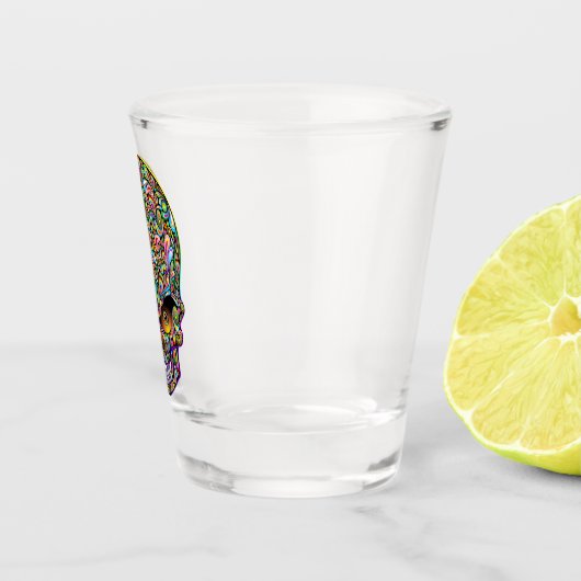 Skull Decorative Psychedelic Art Design Schnapsglas (Rechts)
