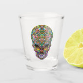 Skull Decorative Psychedelic Art Design Schnapsglas (Vorderseite)