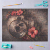 Skull Decoupage Paper | Gothic Floral Seidenpapier (Basteln)