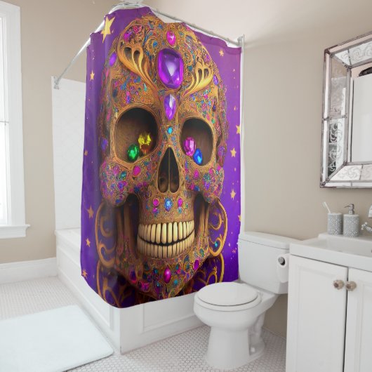 Skull-Design Duschvorhang (Beispiel)
