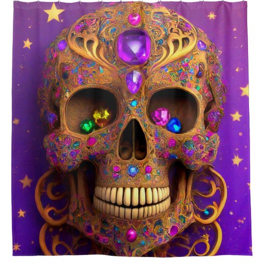 Skull-Design Duschvorhang (Vorderseite)