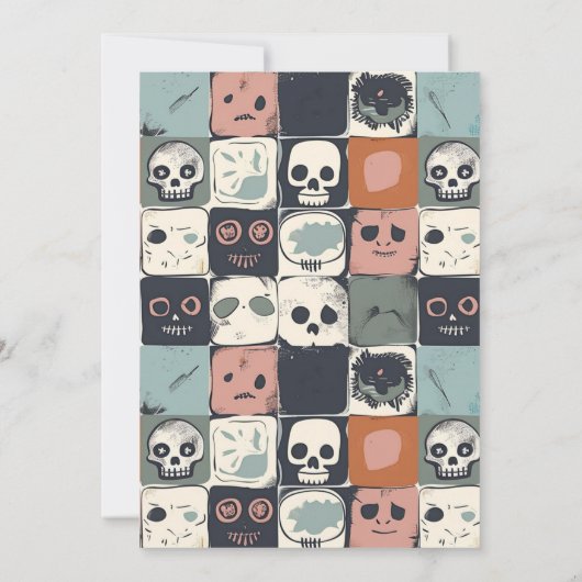 Skull-Design-Halloween-Party Einladung (Rückseite)