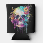 Skull-Design mit bunten Spritzern Dosenkühler (Rückseite)