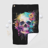 Skull-Design mit bunten Spritzern Golfhandtuch (Insitu)