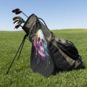 Skull-Design mit bunten Spritzern Golfhandtuch (Gras)