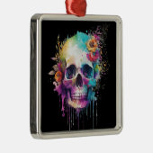 Skull-Design mit bunten Spritzern Ornament Aus Metall (Rechts)