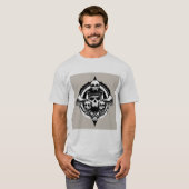 Skull-Design mit Flügeln und Symbolen T-Shirt (Vorne ganz)