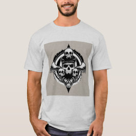 Skull-Design mit Flügeln und Symbolen T-Shirt