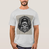Skull-Design mit Flügeln und Symbolen T-Shirt (Vorderseite)