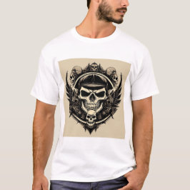 Skull-Design mit Flügeln und Symbolen T-Shirt