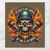 Skull-Design: Motorradkultur Inspiriert Weinetikett (Einzelnes Label)