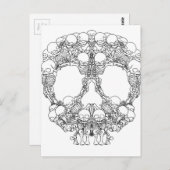 Skull Design - Pyramide der Schädel Postkarte (Vorne/Hinten)
