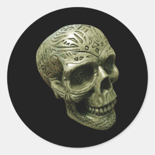 Skull Design - tolles Halloween Runder Aufkleber