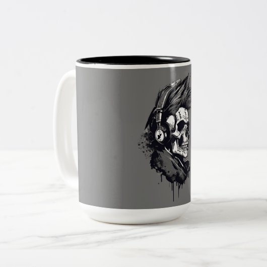 Skull designe punk Triageshop designe Zweifarbige Tasse (Vorderseite Links)