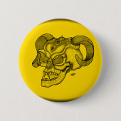 Skull Devil Head Schwarz-Gelb-Design Button (Vorderseite)