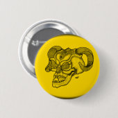 Skull Devil Head Schwarz-Gelb-Design Button (Vorne & Hinten)