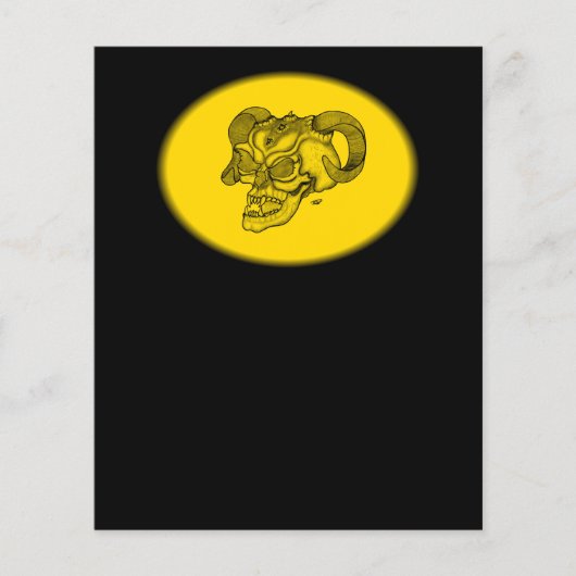 Skull Devil Head Schwarz-Gelb-Design Flyer (Vorne)