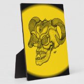 Skull Devil Head Schwarz-Gelb-Design Fotoplatte (Seite)