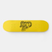 Skull Devil Head Schwarz-Gelb-Design Skateboard (Horizontal)