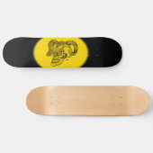 Skull Devil Head Schwarz-Gelb-Design Skateboard (Horizontal)