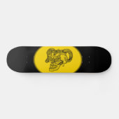 Skull Devil Head Schwarz-Gelb-Design Skateboard (Horizontal)