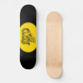 Skull Devil Head Schwarz-Gelb-Design Skateboard (Vorderseite)