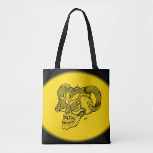 Skull Devil Head Schwarz-Gelb-Design Tasche