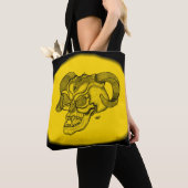 Skull Devil Head Schwarz-Gelb-Design Tasche (Von Nahem)