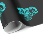 Skull Devil Head Schwarz-Grün-Design Geschenkpapier (Rolleneckpunkt)