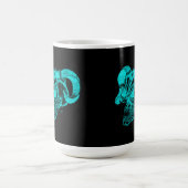 Skull Devil Head Schwarz-Grün-Design Kaffeetasse (Mittel)