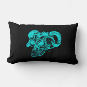 Skull Devil Head Schwarz-Grün-Design Lendenkissen