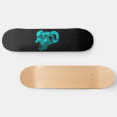 Skull Devil Head Schwarz-Grün-Design Skateboard (Horizontal)