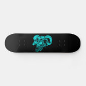 Skull Devil Head Schwarz-Grün-Design Skateboard (Horizontal)