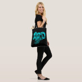 Skull Devil Head Schwarz-Grün-Design Tasche (Am Model)