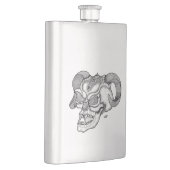 Skull Devil Head Schwarz-Weiß-Design Flachmann (Rechts)