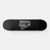 Skull Devil Head Schwarz-Weiß-Design Skateboard (Horizontal)