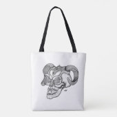 Skull Devil Head Schwarz-Weiß-Design Tasche (Rückseite)