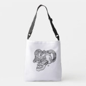 Skull Devil Head Schwarz-Weiß-Design Tragetaschen Mit Langen Trägern (Rückseite)