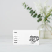 Skull Devil Head Schwarz-Weiß-Design Visitenkarte (Stehend Vorderseite)