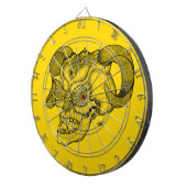Skull Devil Kopf Schwarz-Gelb-Design Dartscheibe (Vorderseite rechts)