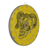 Skull Devil Kopf Schwarz-Gelb-Design Dartscheibe (Vorderseite Links)