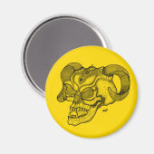 Skull Devil Kopf Schwarz-Gelb-Design Magnet (Vorderseite/Rückseite)