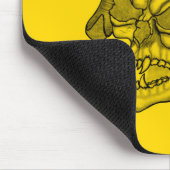 Skull Devil Kopf Schwarz-Gelb-Design Mousepad (Ecke)