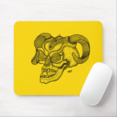 Skull Devil Kopf Schwarz-Gelb-Design Mousepad (Mit Mouse)