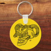 Skull Devil Kopf Schwarz-Gelb-Design Schlüsselanhänger (Vorderseite)