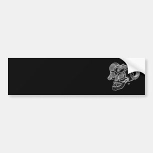 Skull Devil Kopf Schwarzweiß Design Autoaufkleber