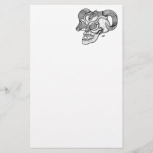 Skull Devil Kopf Schwarzweiß Design Briefpapier