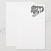 Skull Devil Kopf Schwarzweiß Design Briefpapier (Vorne/Hinten)
